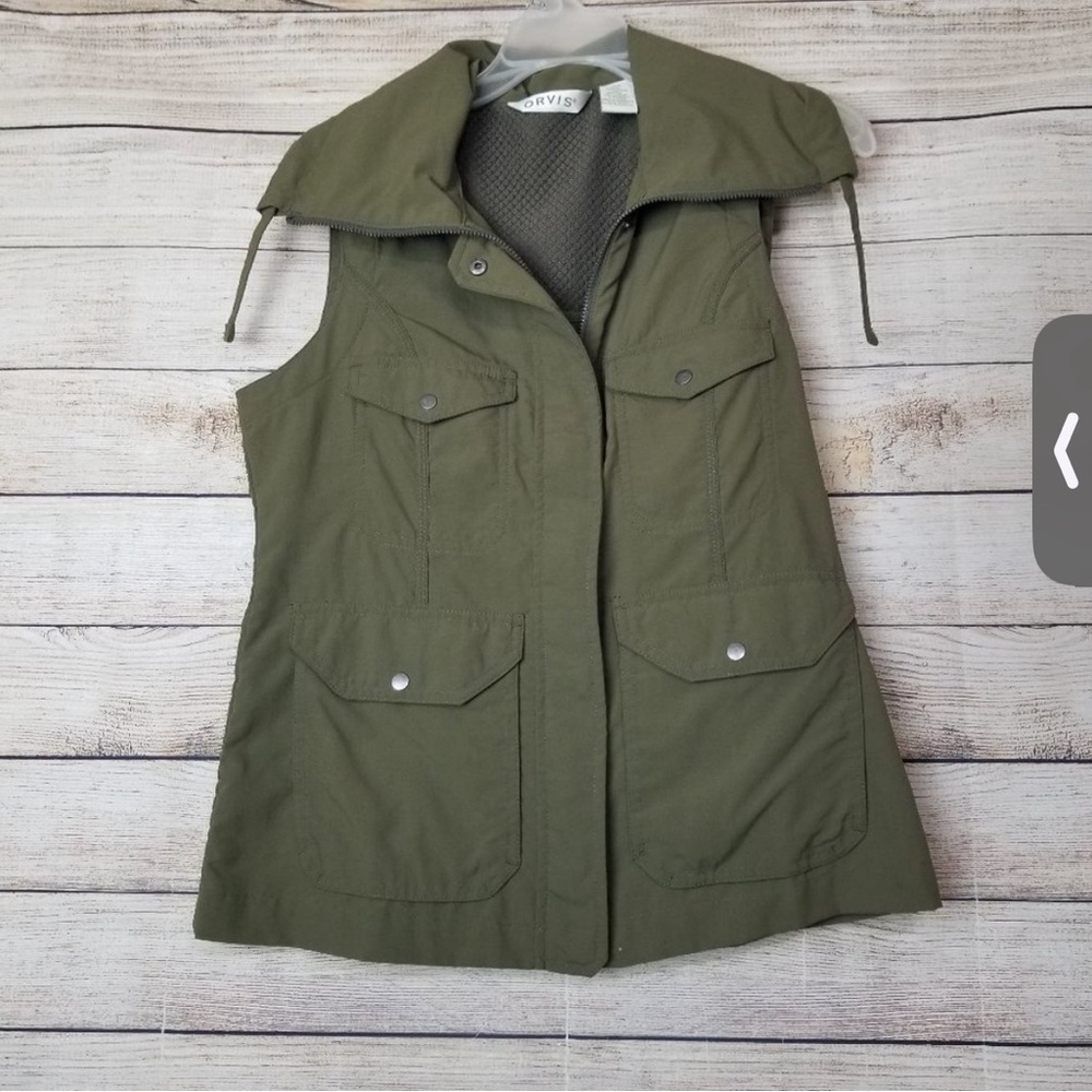 Orvis Women's Size XS Velino Travel Adventure Lightweight Vest Olive Green